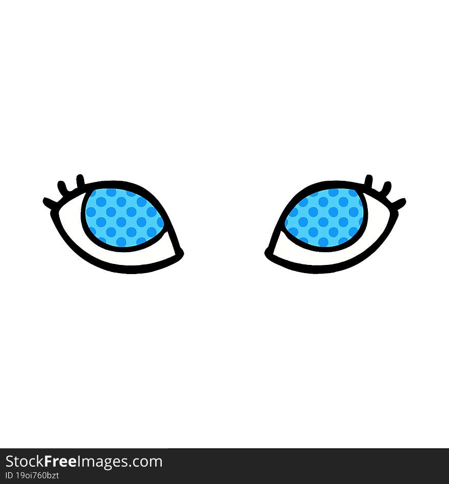 Cartoon Doodle Blue Eyes