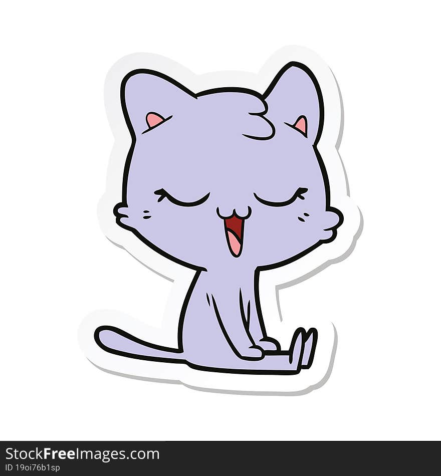 sticker of a cartoon cat