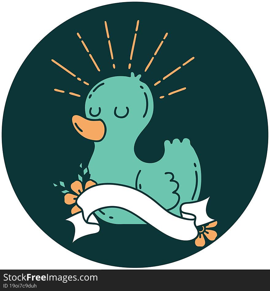 icon of a tattoo style rubber duck