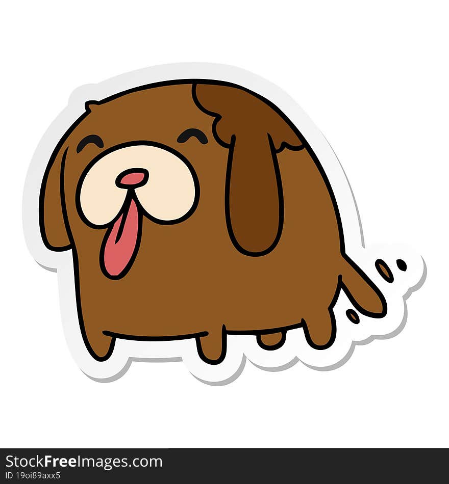 sticker cartoon illustration kawaii of a cute dog. sticker cartoon illustration kawaii of a cute dog