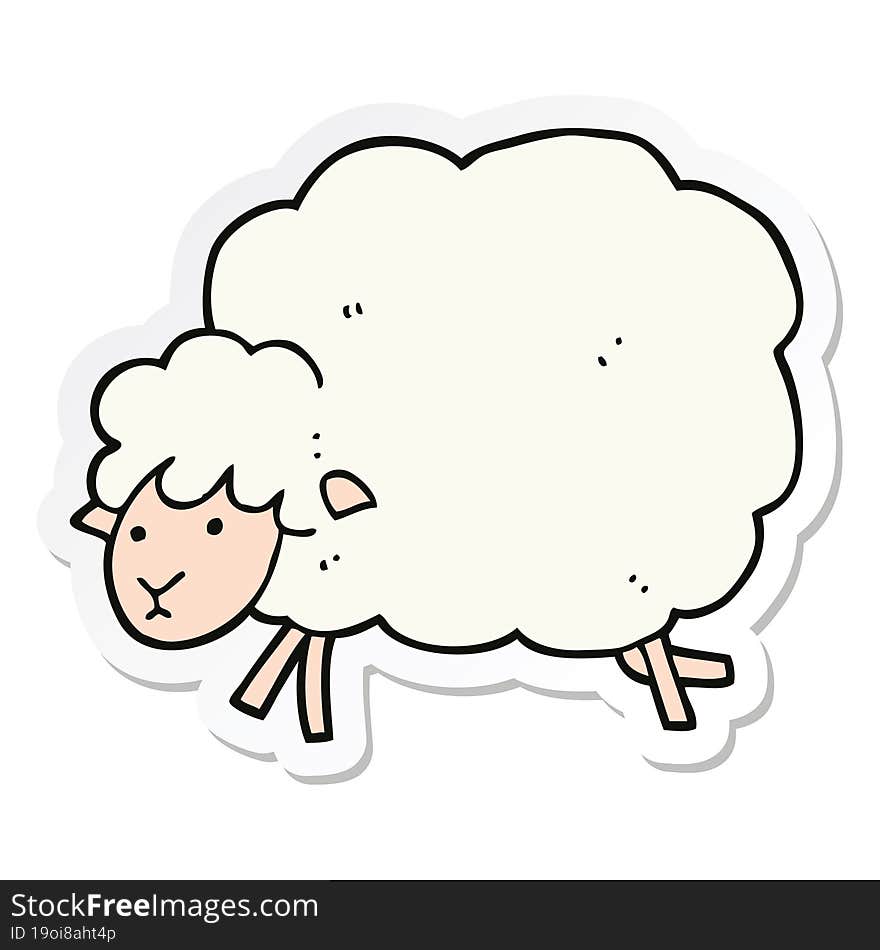 Sticker Of A Cartoon Sheep