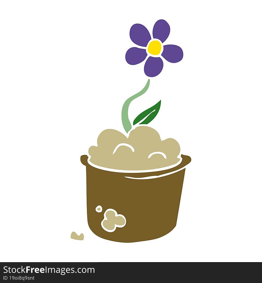 Cartoon Doodle Flower Pot