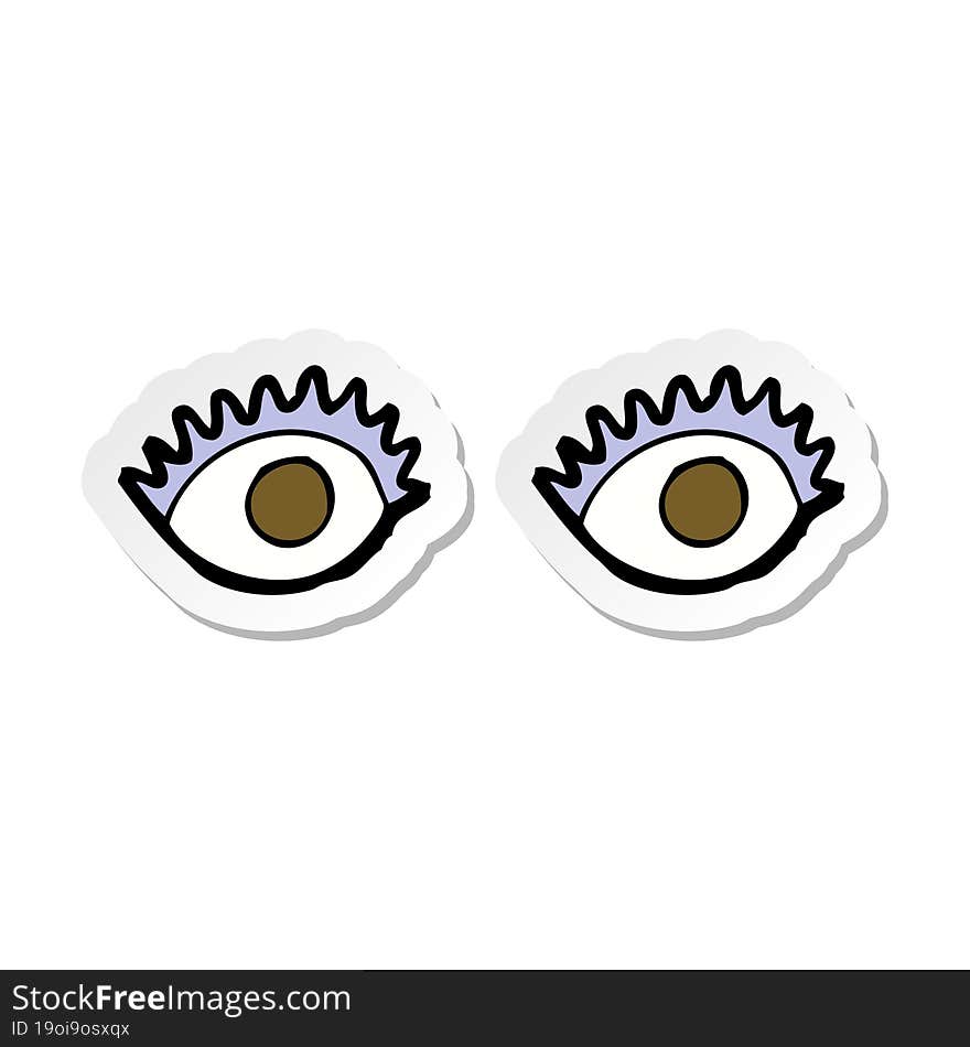 sticker of a cartoon eyes