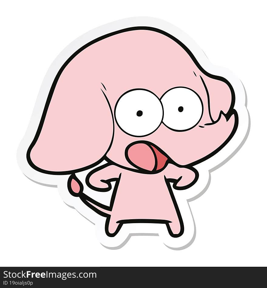 sticker of a cute cartoon elephant