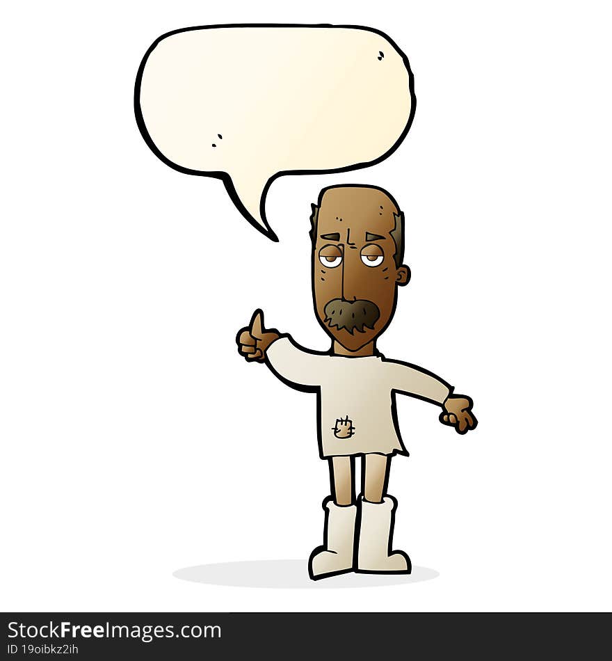 cartoon annoyed old man with speech bubble