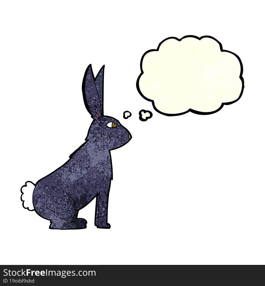 Cartoon Rabbit With Thought Bubble