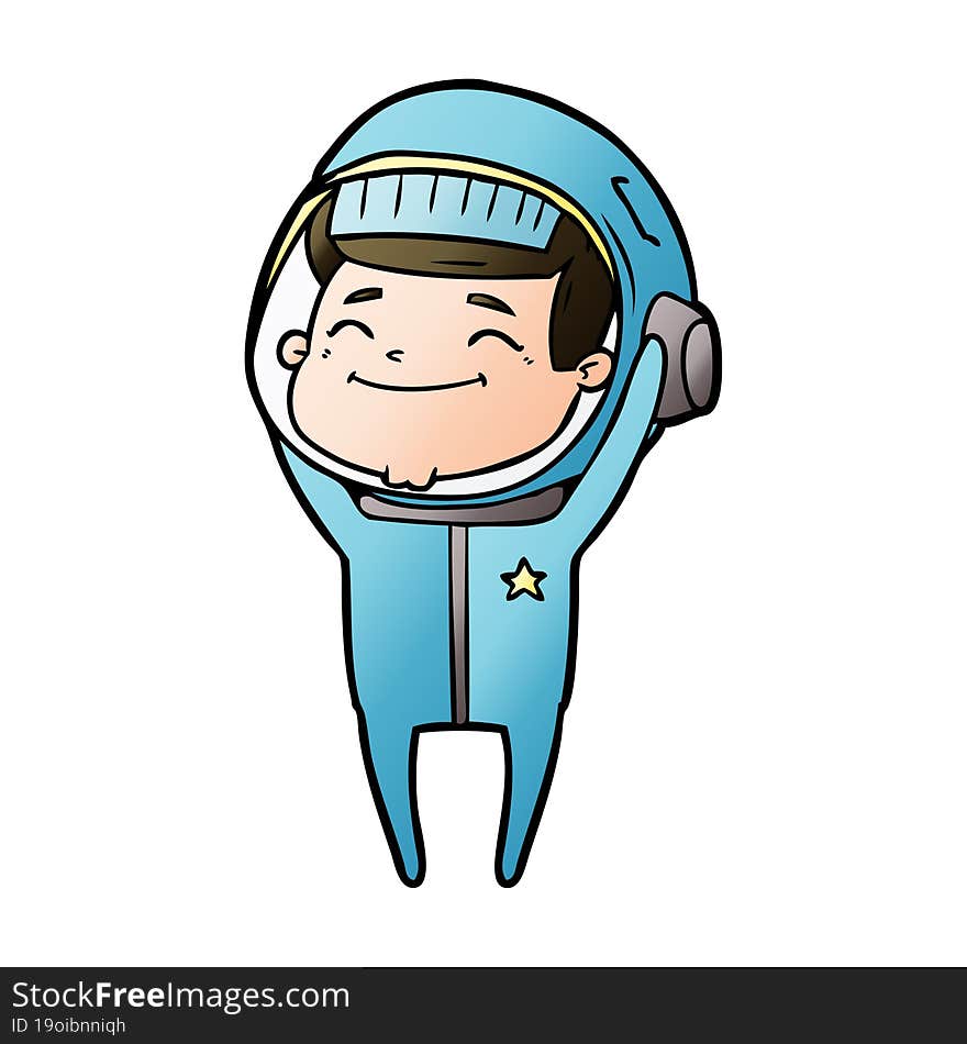 happy cartoon astronaut. happy cartoon astronaut