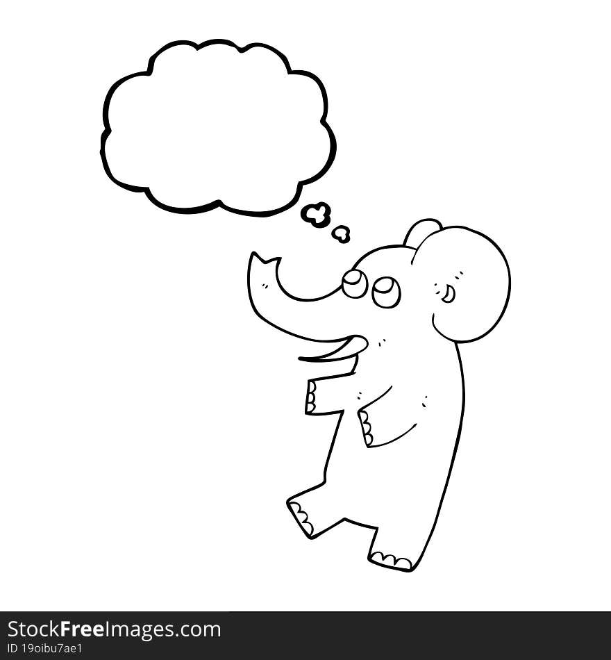 Thought Bubble Cartoon Cute Elephant