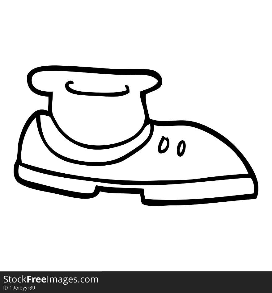 line drawing cartoon shoe with sock