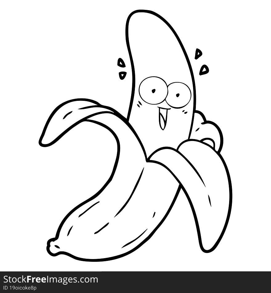 cartoon crazy happy banana. cartoon crazy happy banana