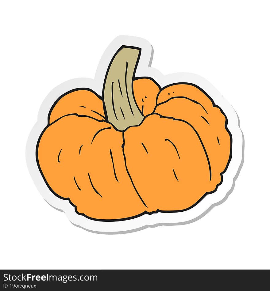 sticker of a cartoon pumpkin