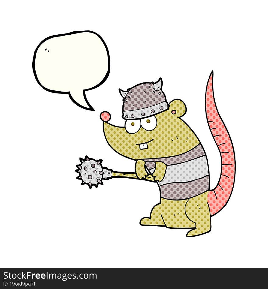 comic book speech bubble cartoon rat warrior