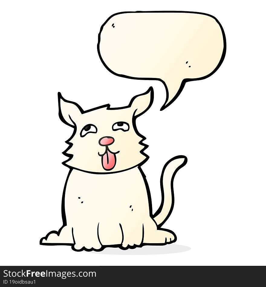 cartoon happy dog with speech bubble