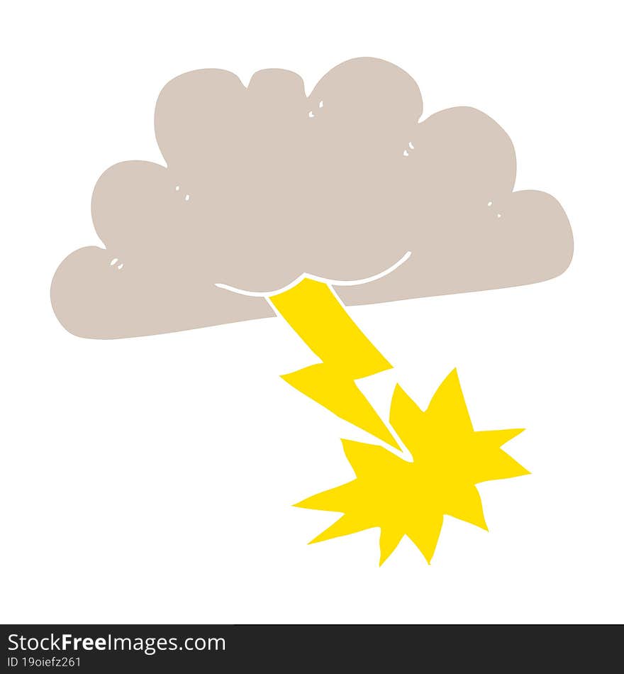 flat color illustration of a cartoon storm cloud