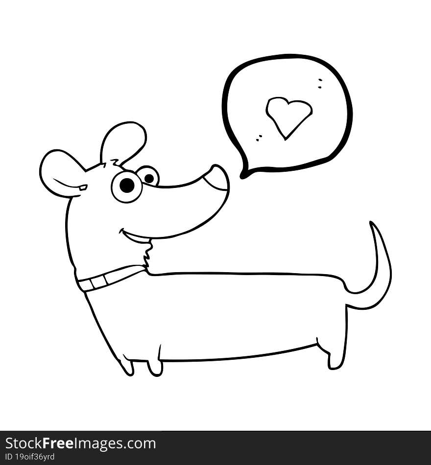 Speech Bubble Cartoon Happy Dog