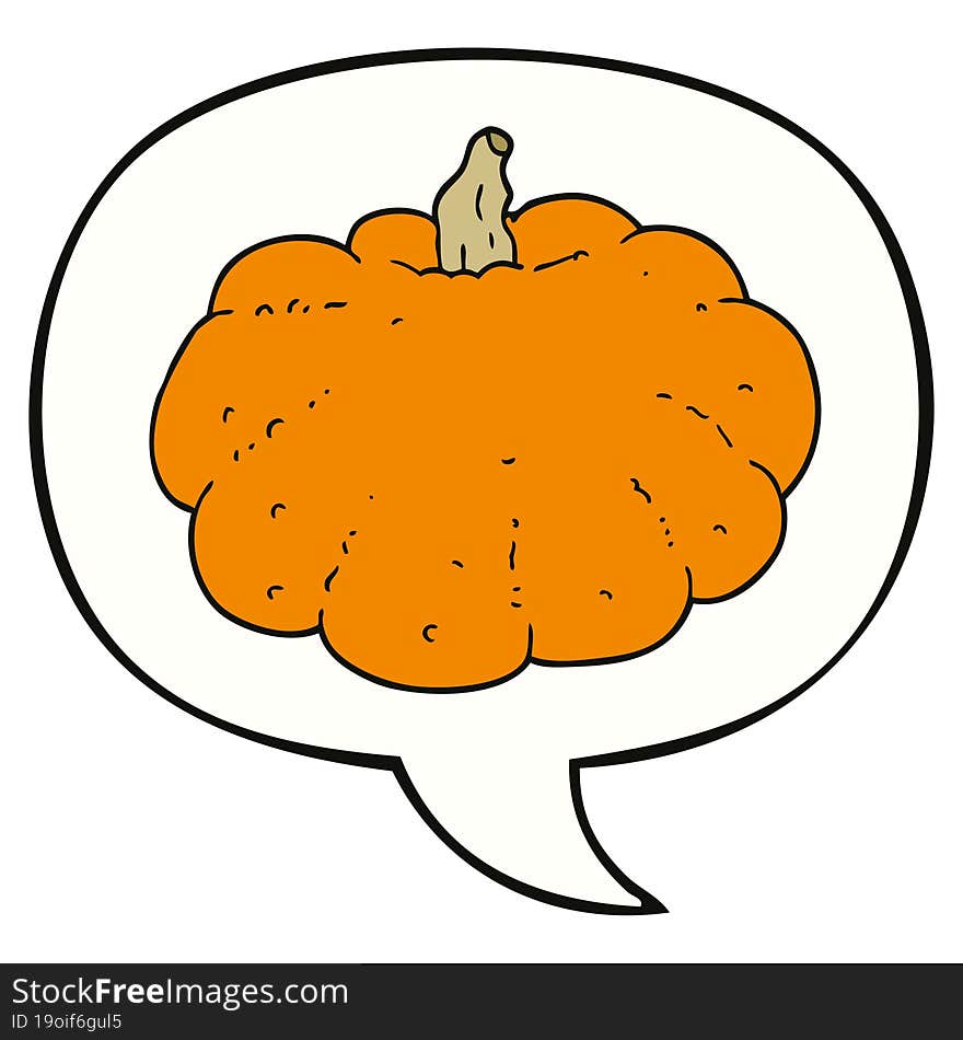 Cartoon Pumpkin And Speech Bubble