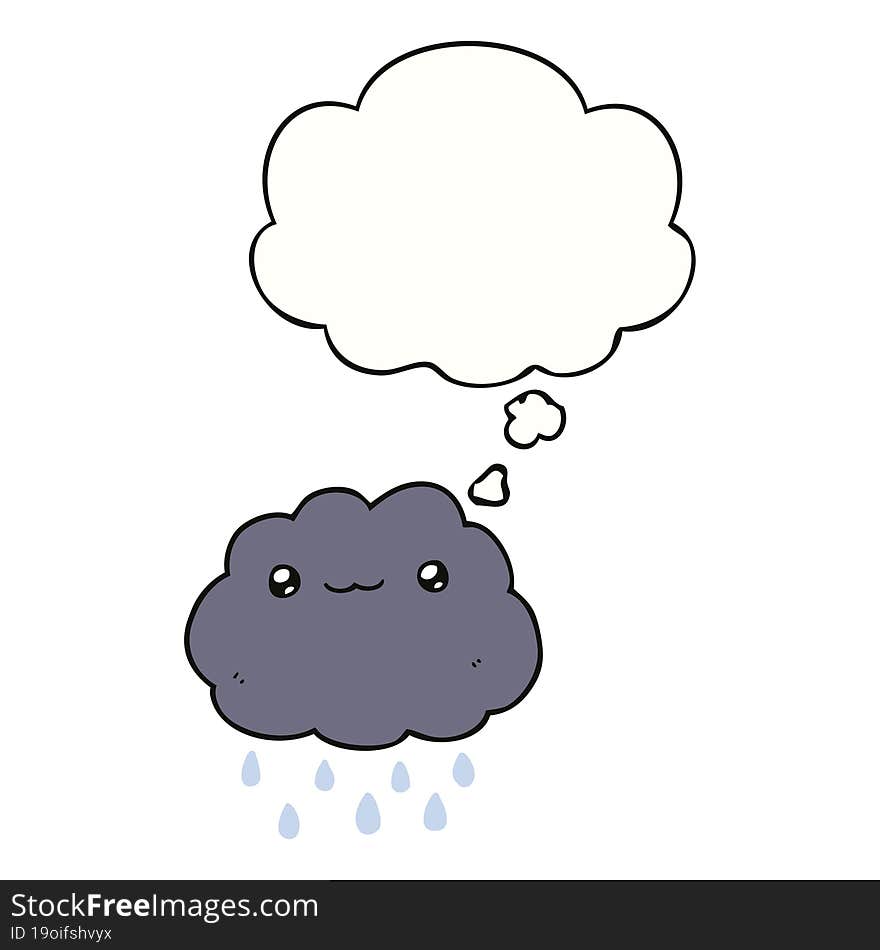 Cartoon Cloud And Thought Bubble