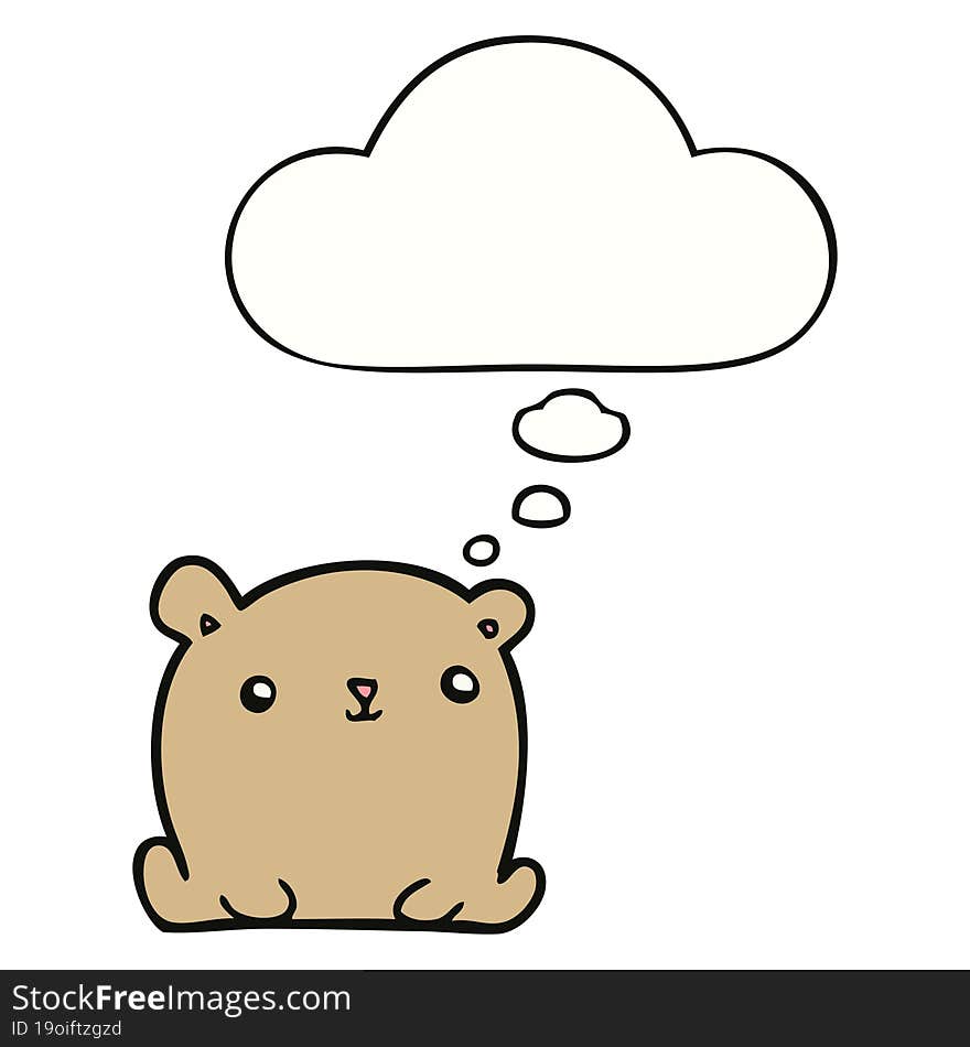 cute cartoon bear with thought bubble. cute cartoon bear with thought bubble