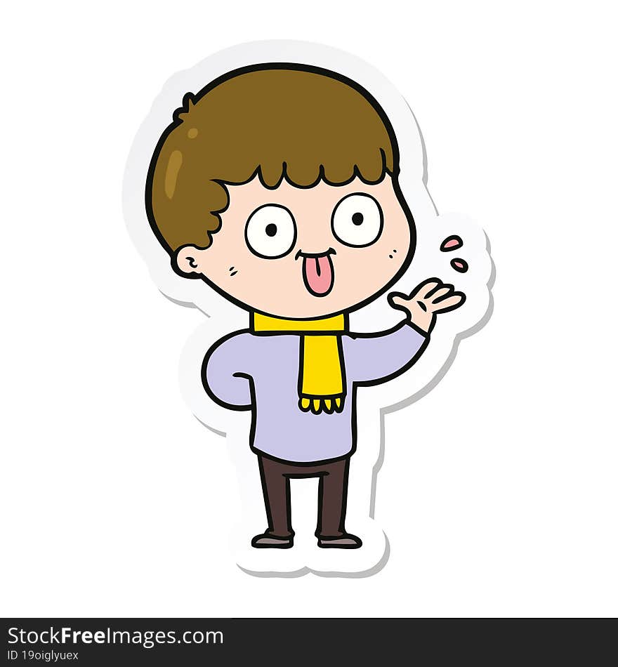 sticker of a cartoon man staring