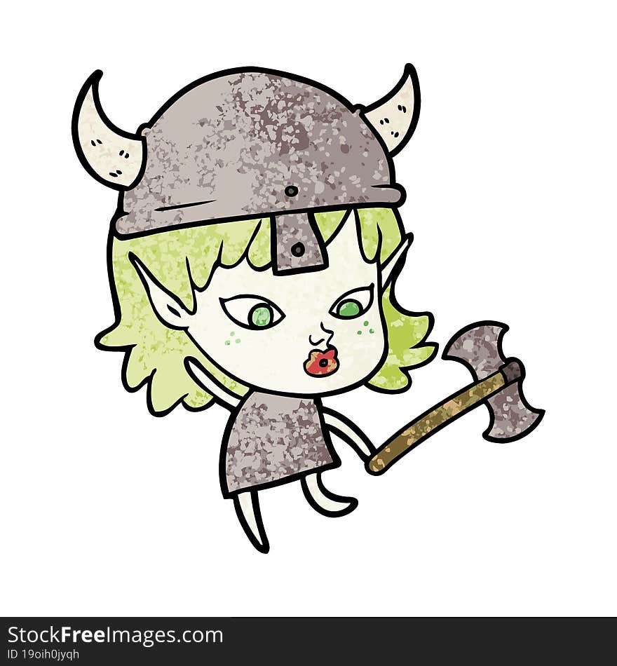 pretty cartoon viking elf girl. pretty cartoon viking elf girl