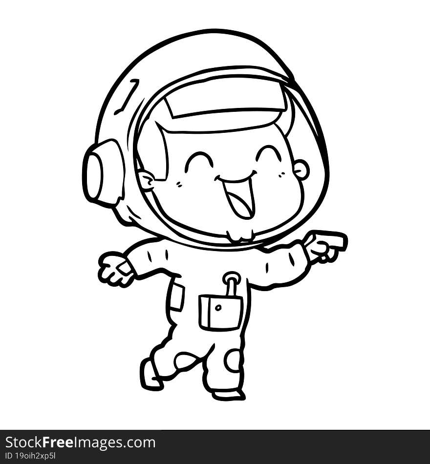 happy cartoon astronaut. happy cartoon astronaut