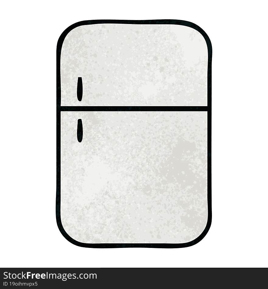 retro grunge texture cartoon fridge freezer