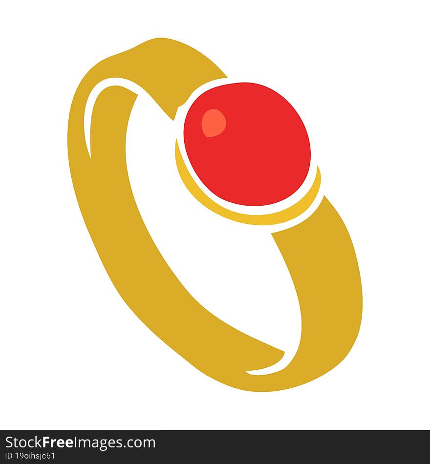 flat color illustration of a cartoon ring