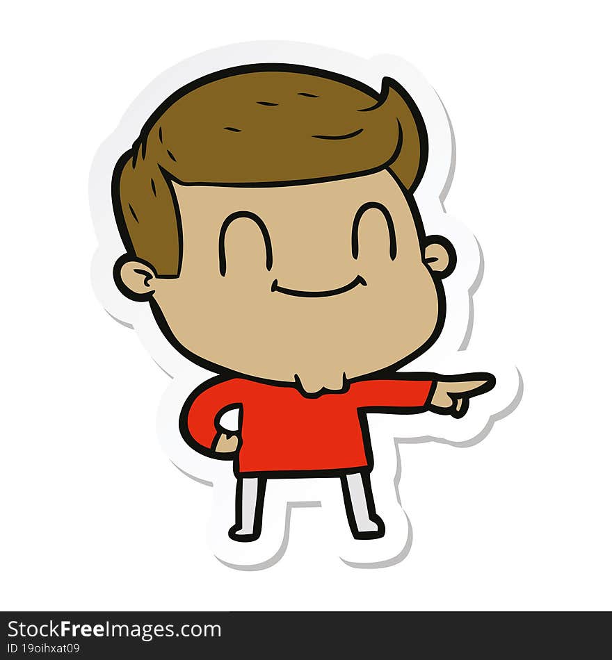 sticker of a cartoon friendly man