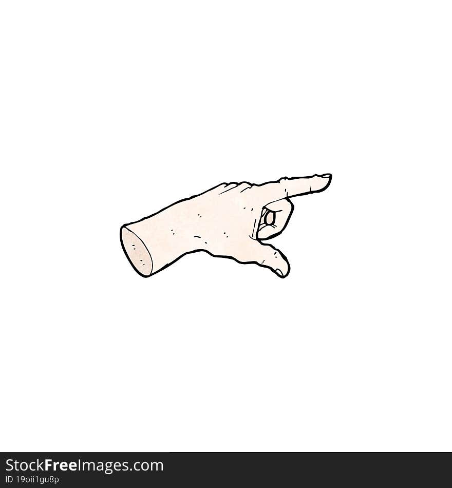 pointing hand sign cartoon