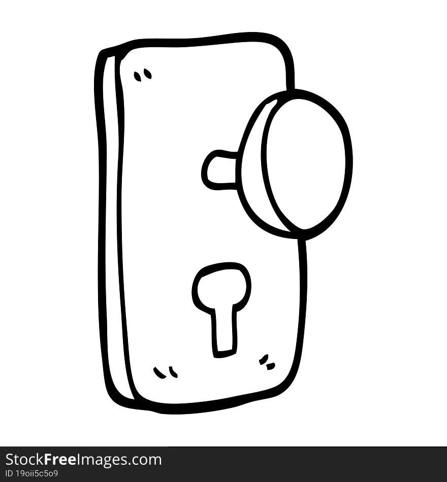 Line Drawing Cartoon Door Handle