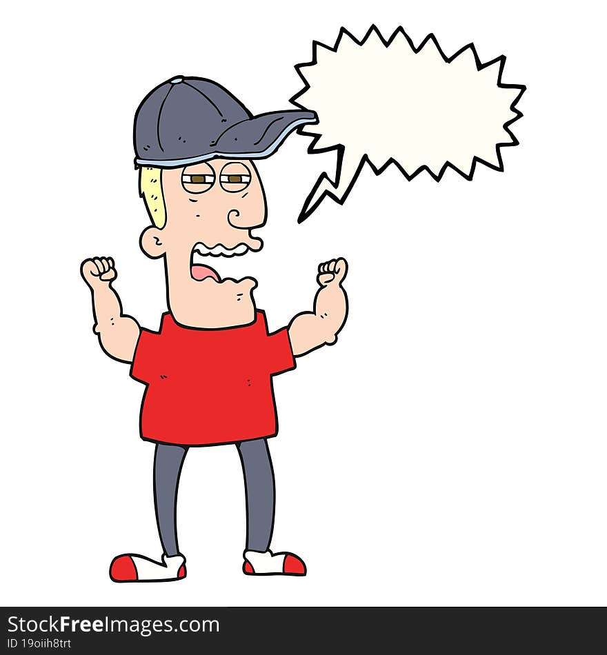 speech bubble cartoon stressed man