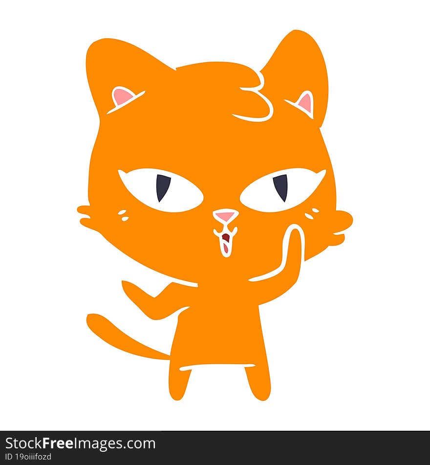 flat color style cartoon cat