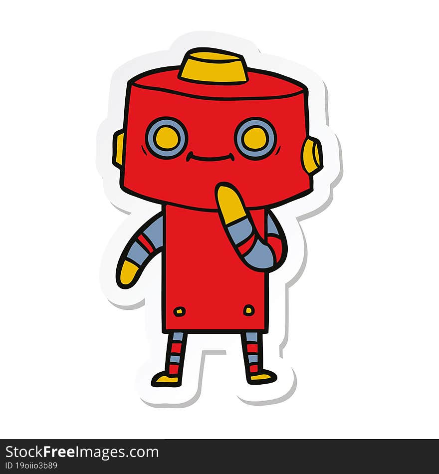 sticker of a cartoon robot