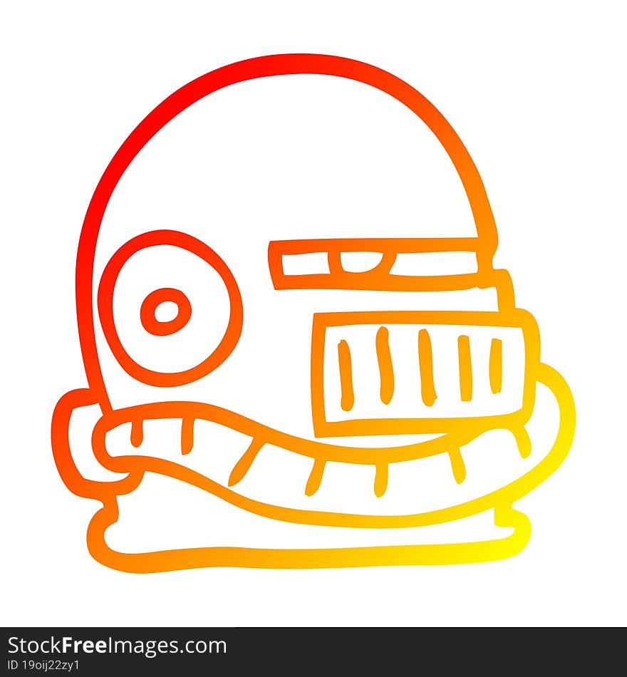 warm gradient line drawing cartoon futuristic helmet