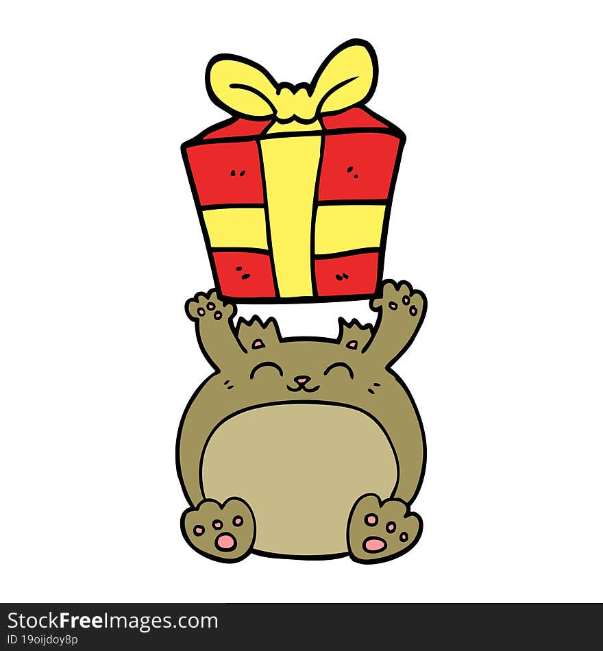 Cute Cartoon Christmas Bear