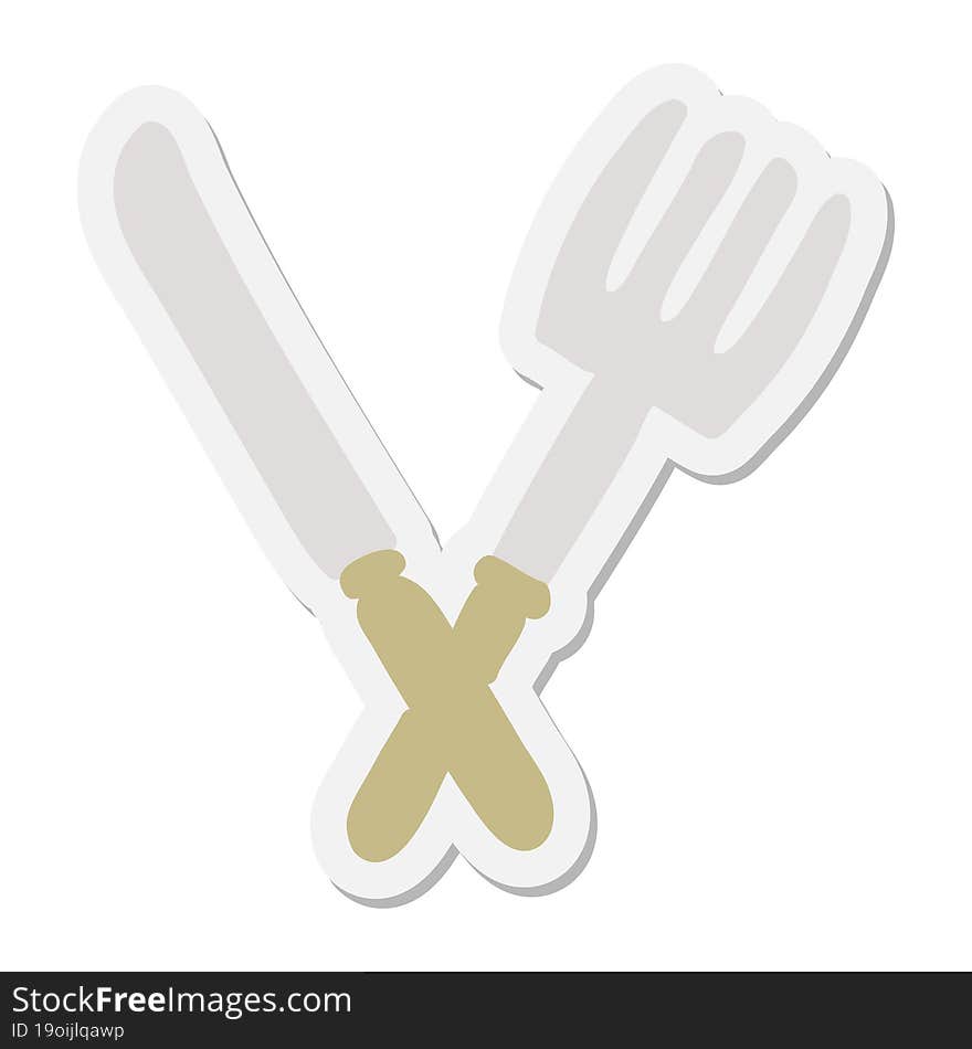 knife and fork sticker