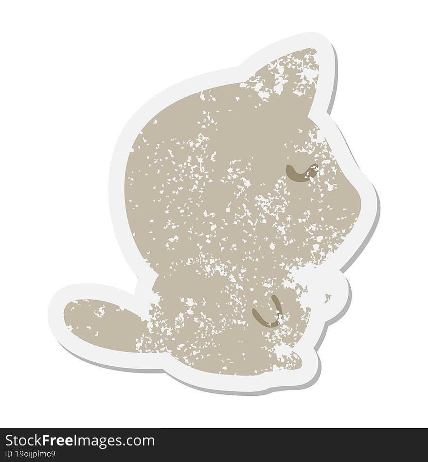 cute little cat grunge sticker