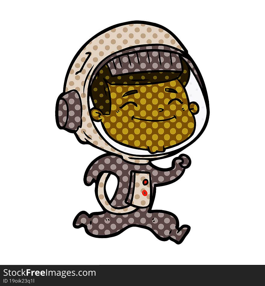 happy cartoon astronaut. happy cartoon astronaut