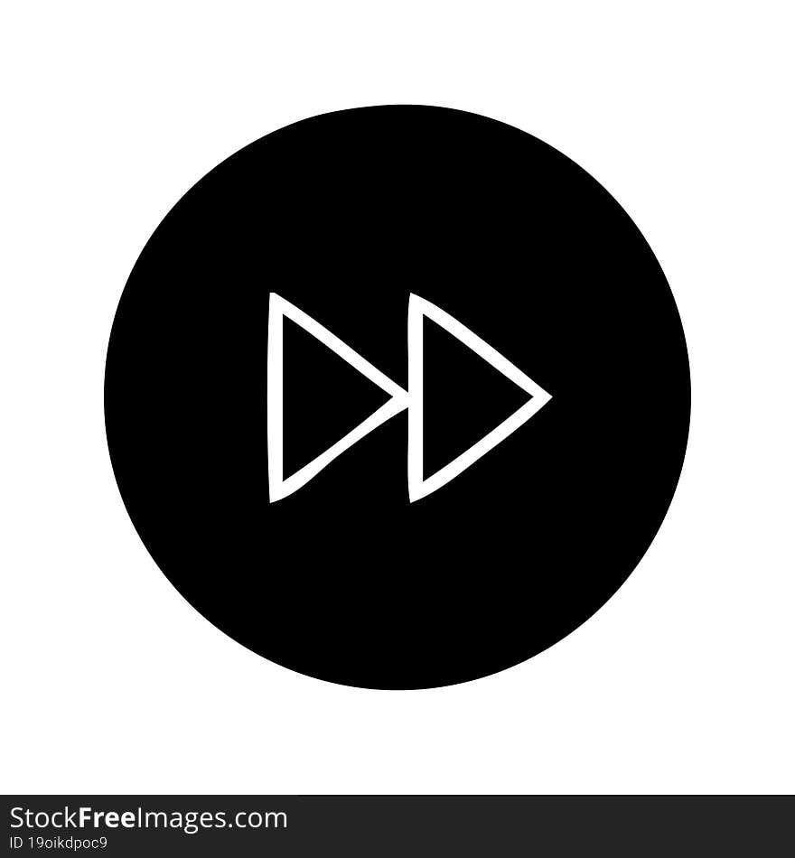 flat symbol of a fast forward button