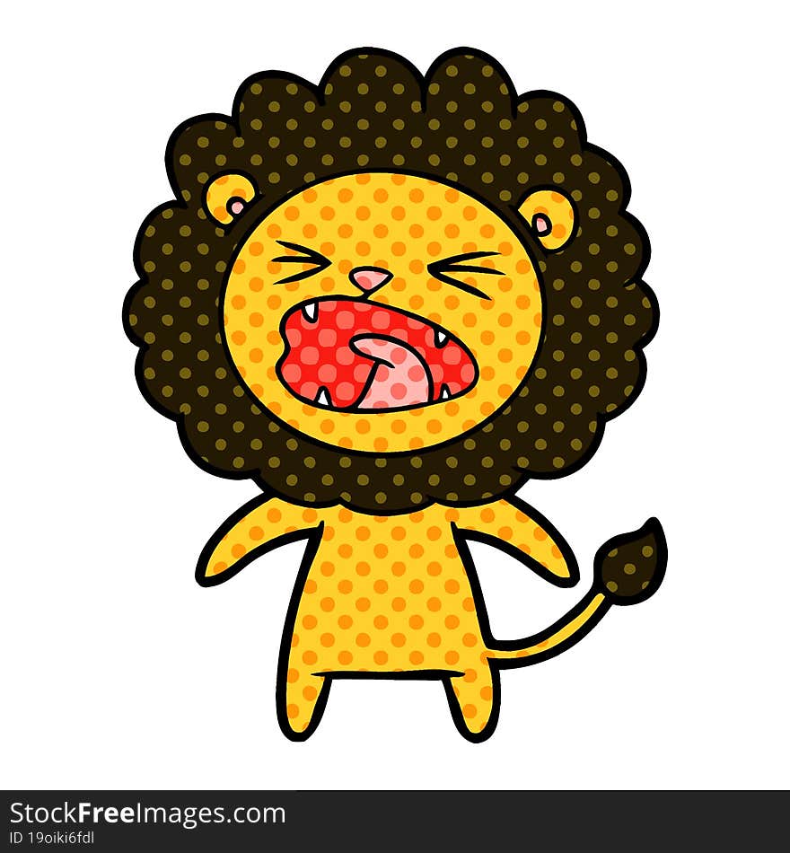 cartoon angry lion. cartoon angry lion