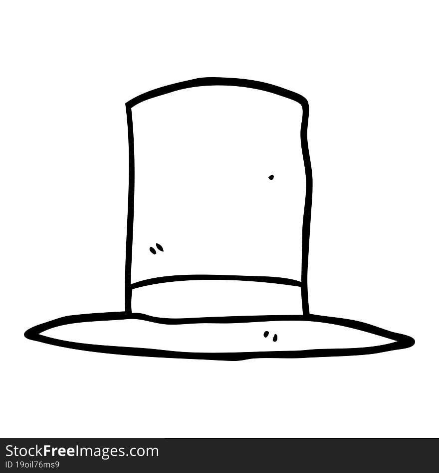 line drawing cartoon top hat