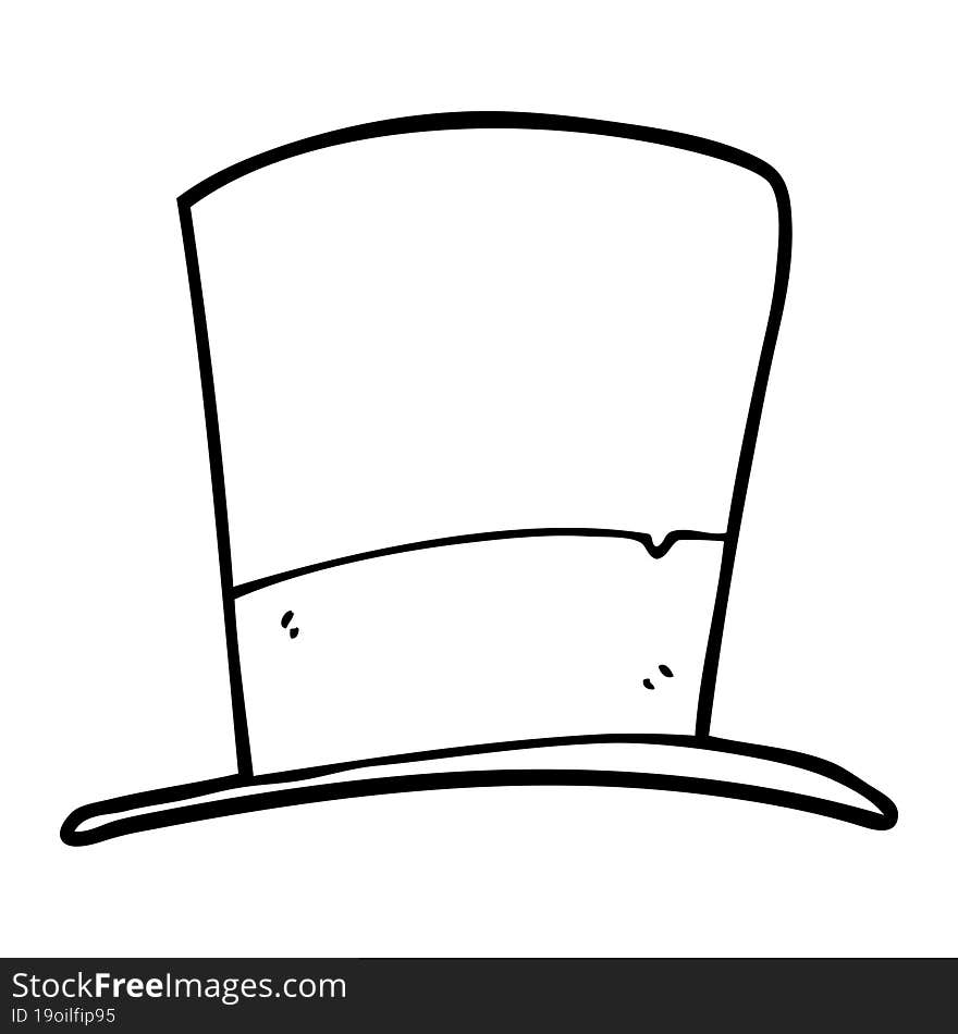 line drawing cartoon top hat