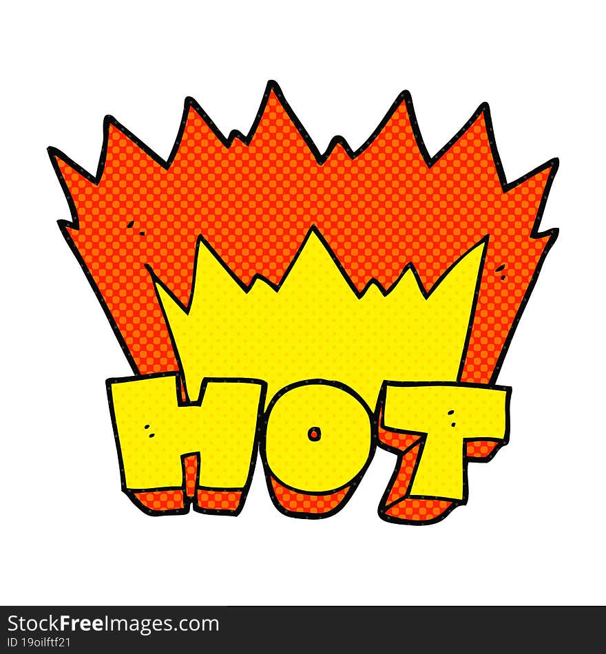 comic book style cartoon word hot