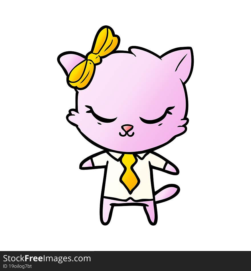 cute cartoon business cat with bow. cute cartoon business cat with bow