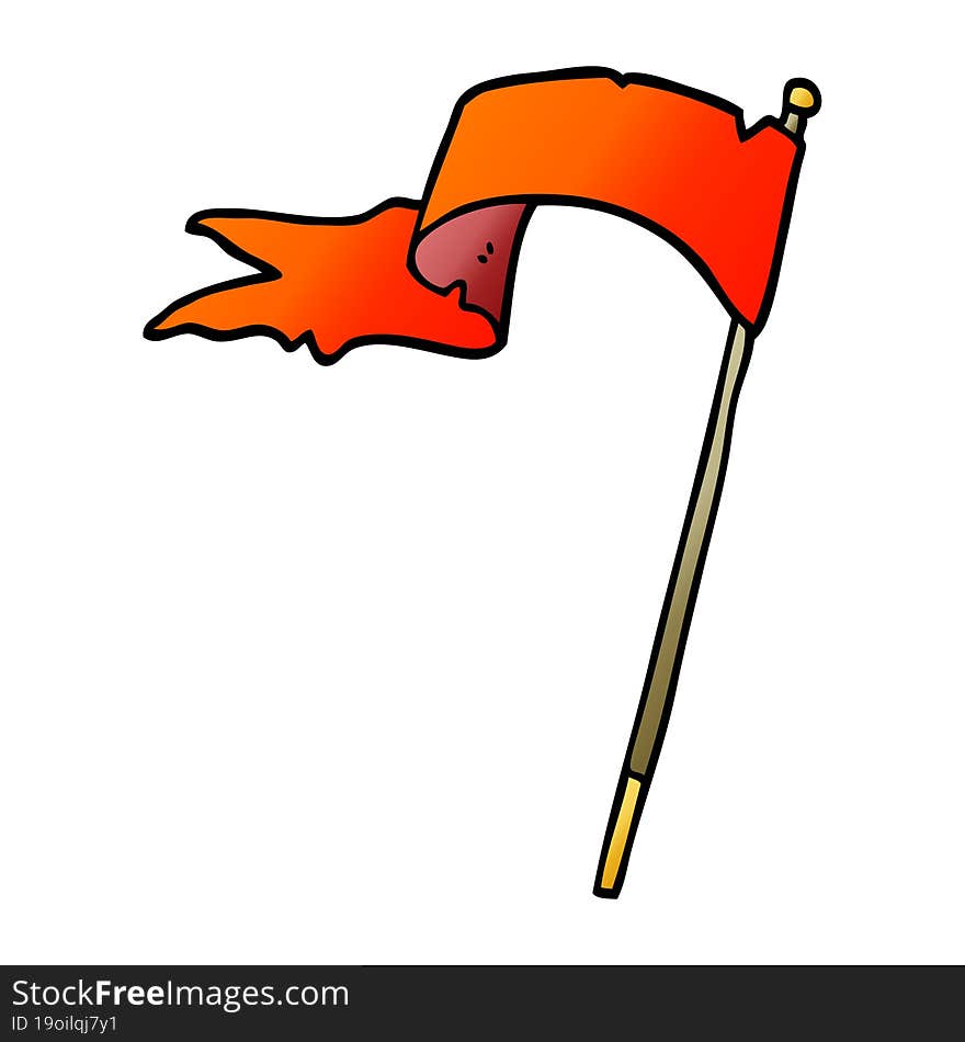 cartoon doodle waving flag