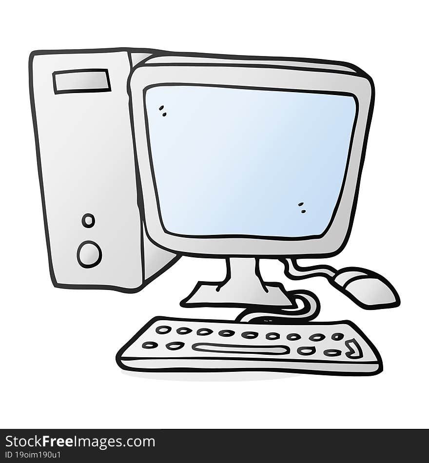 cartoon desktop computer