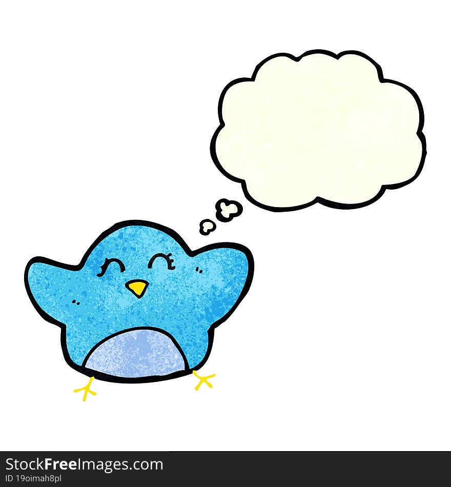 cartoon bird with thought bubble