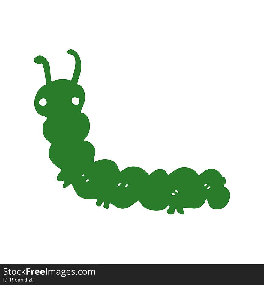 flat color style cartoon caterpillar