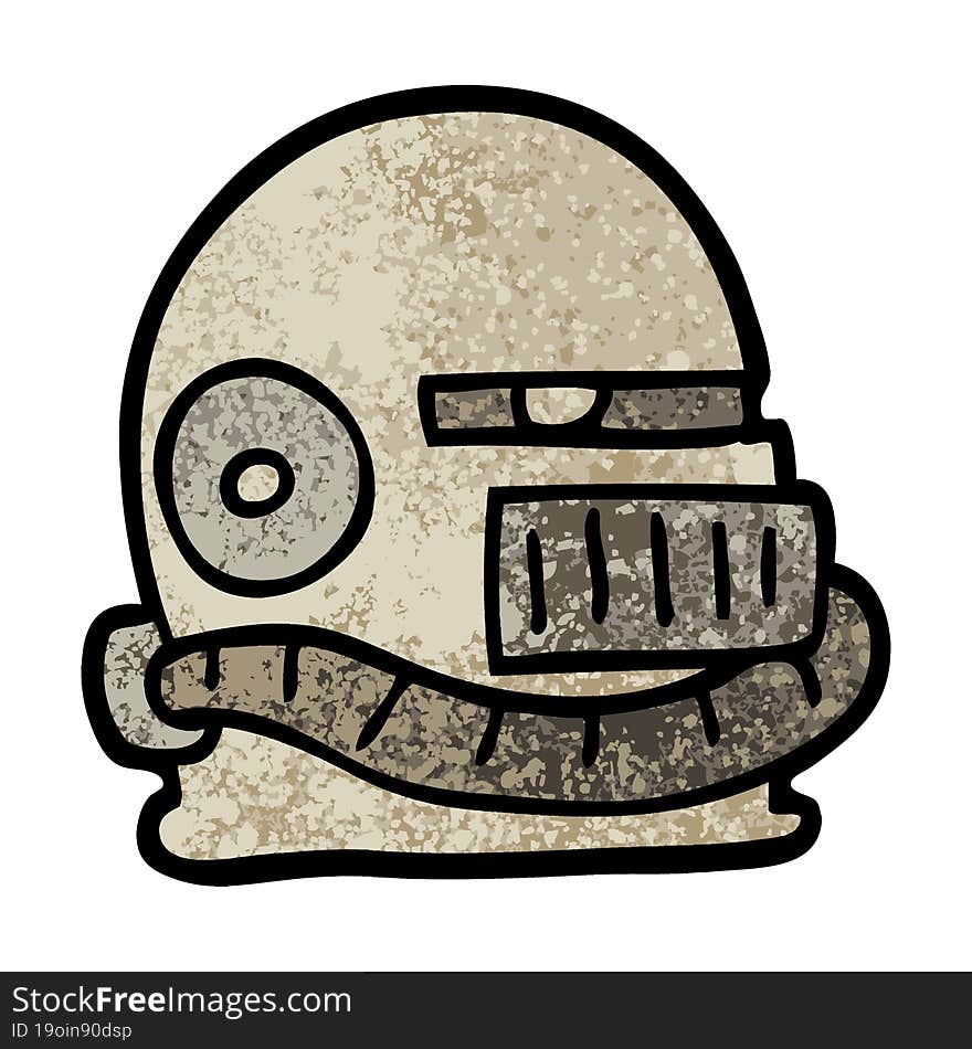 grunge textured illustration cartoon futuristic helmet