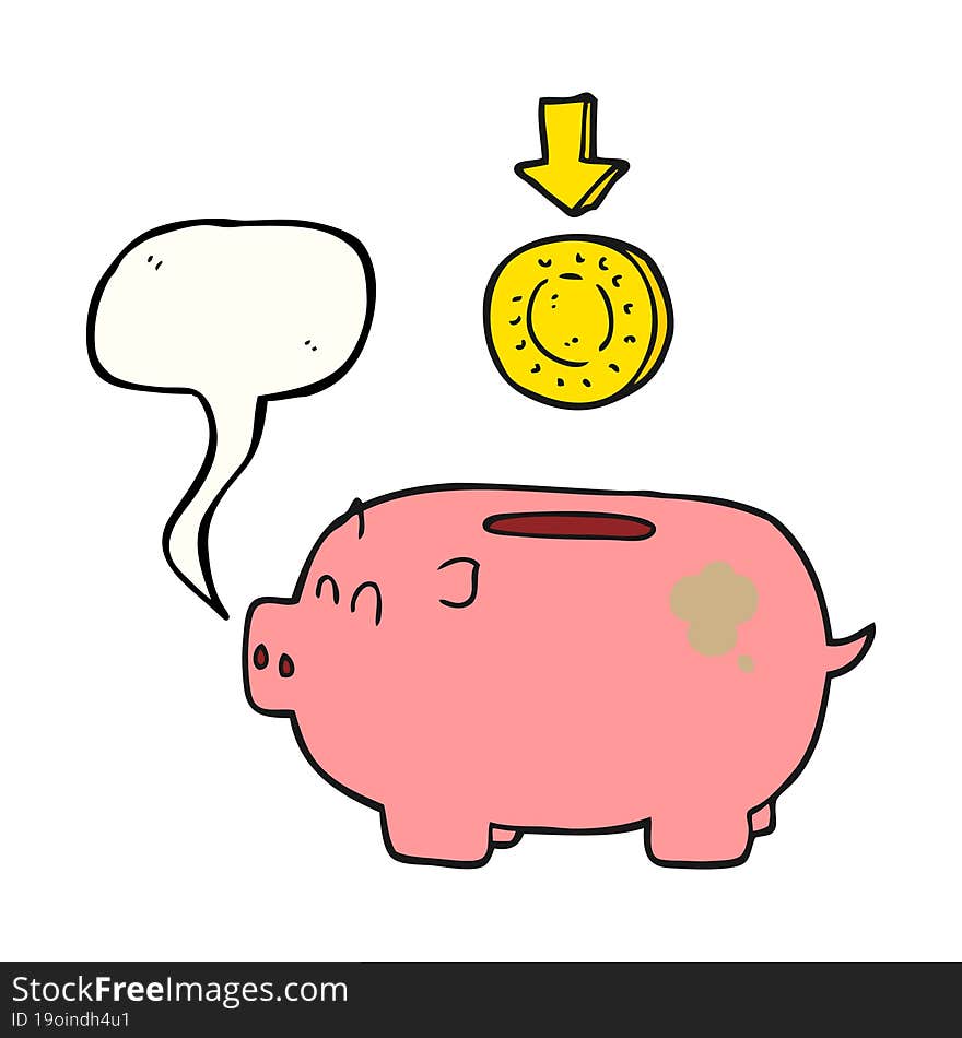 speech bubble cartoon piggy bank